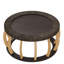 Table basse ronde ronde en bois massif de 35,43 po avec pieds courbés et table d'appoint Boho pour la salle à manger, la cuisine et le salon, brun noir-1469725519