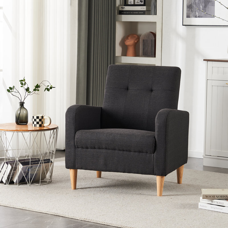 Dannyell 29'' Wide Tufted Accent Armchair - Solid Wood Legs