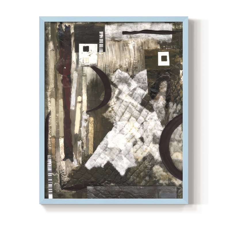 Time to Part Ways II, reproduction encadrée - bois massif, H 15 po x l 12 po, Bleu