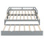 Lit de jour extensible avec couchette, lit de jour en bois avec couchette, gris-130120359