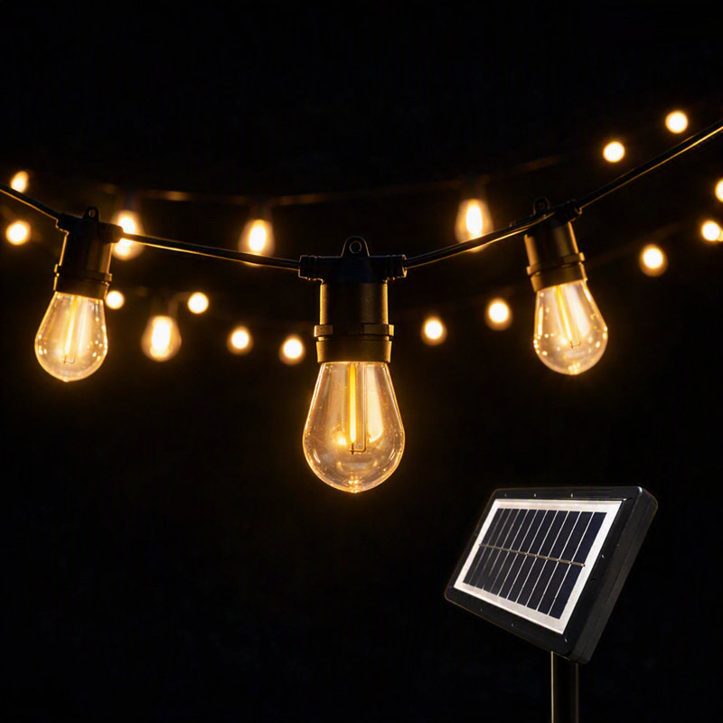Solar 10-Bulb LED String Lights - 29ft w/ USB Charging