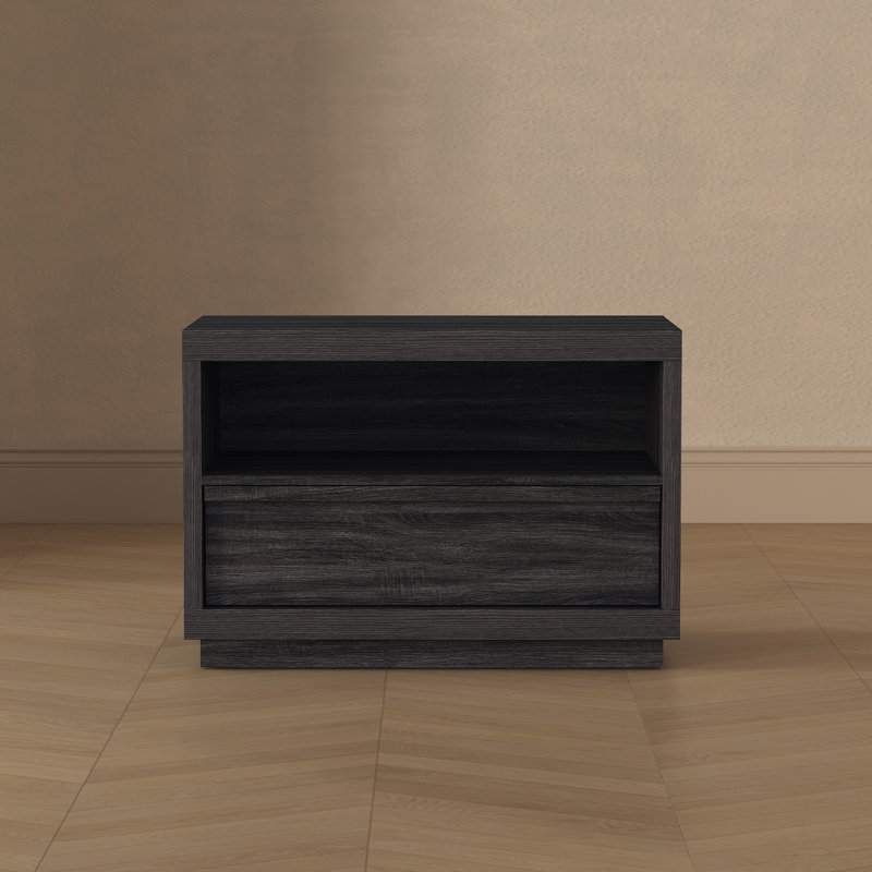 Table de chevet contemporaine à 1 tiroir de 32 po en gris anthracite Navis, Gris anthracite