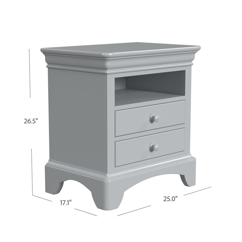 Ivancea 2 - Drawer Nightstand, Soft Gray