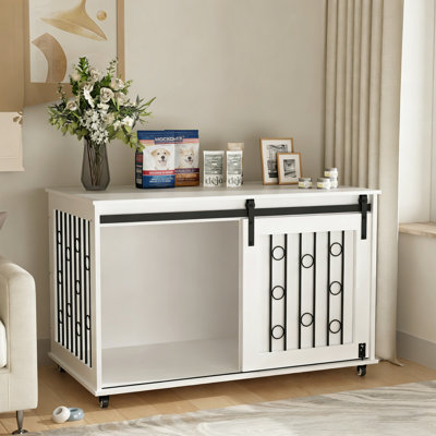 Table de bout moderne avec porte coulissante pour chien