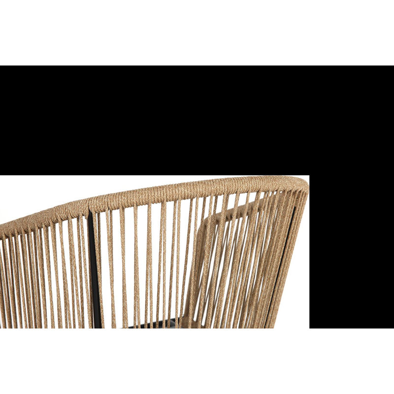 Ensemble de 4 tabourets d'extérieur en osier avec accoudoirs, Bleu
