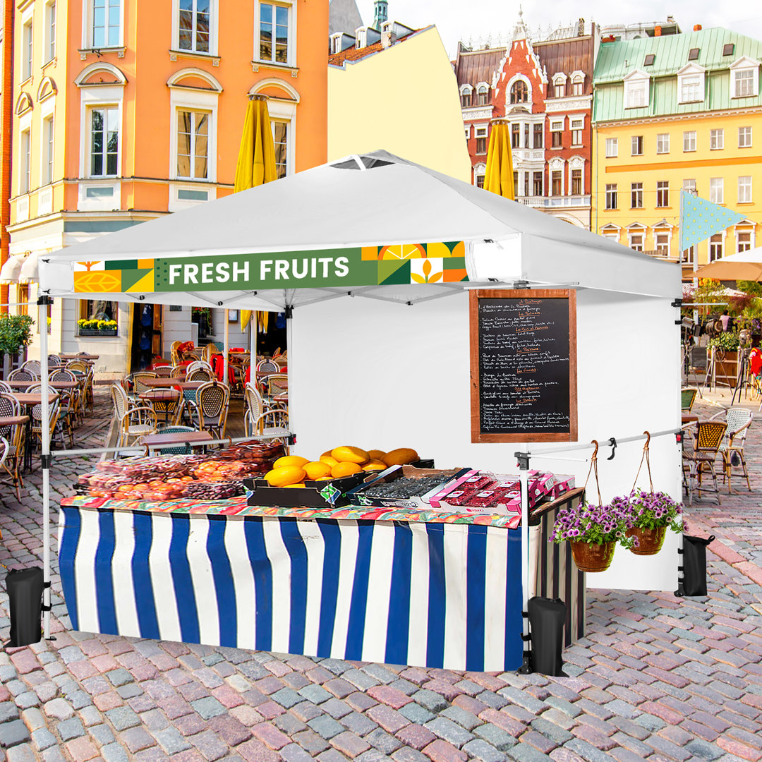 10 Ft. W x 10 Ft. D Pop-Up Canopy Costway Roof