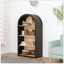Bibliothèque arquée à 4 niveaux, bibliothèque arquée avec tablettes de rangement