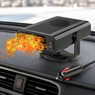12V Portable Car Heater and Cooling Fan with Rotating Base for Fast Windshield Defrosting