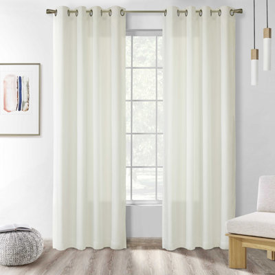 Galion Solid Color Semi-Sheer Thermal Grommet Single Curtain Panel