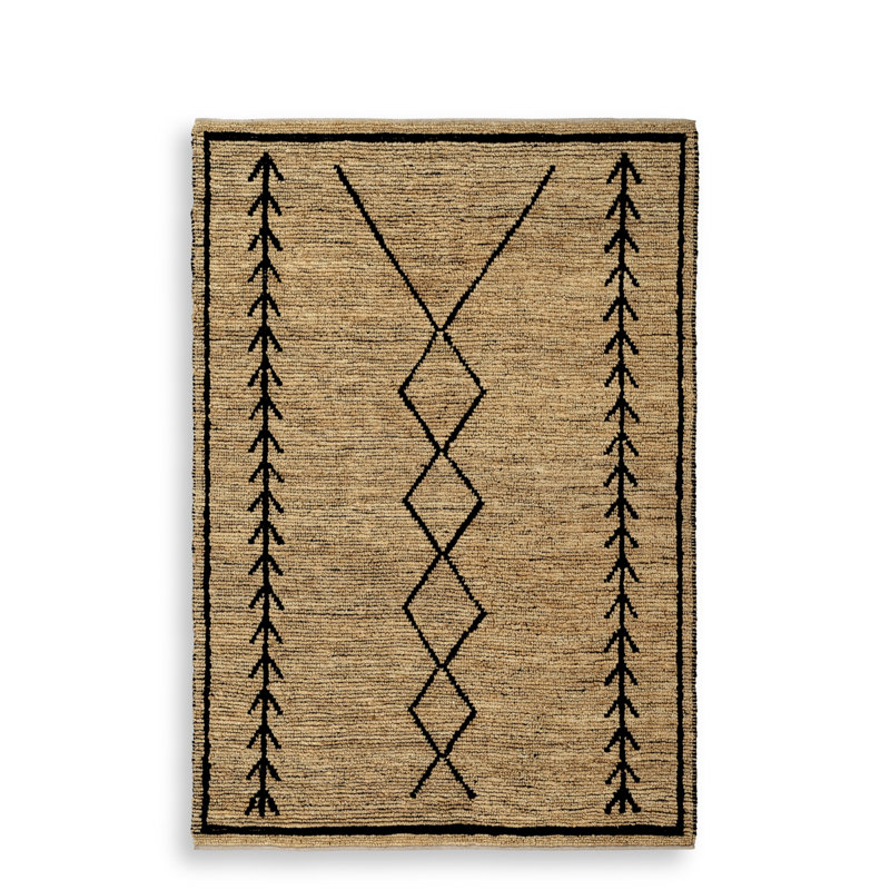 Jute / Sisal Moroccan Area Rug, Rectangle 6'7" x 9'10"