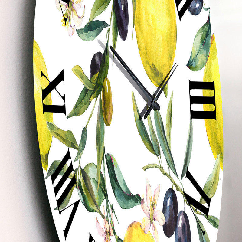 Horloge murale citron et olive II, Moyenne