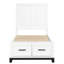 Lit plateforme simple en bois avec finition blanche et tiroirs de rangement profonds pour le décor de la chambre à coucher