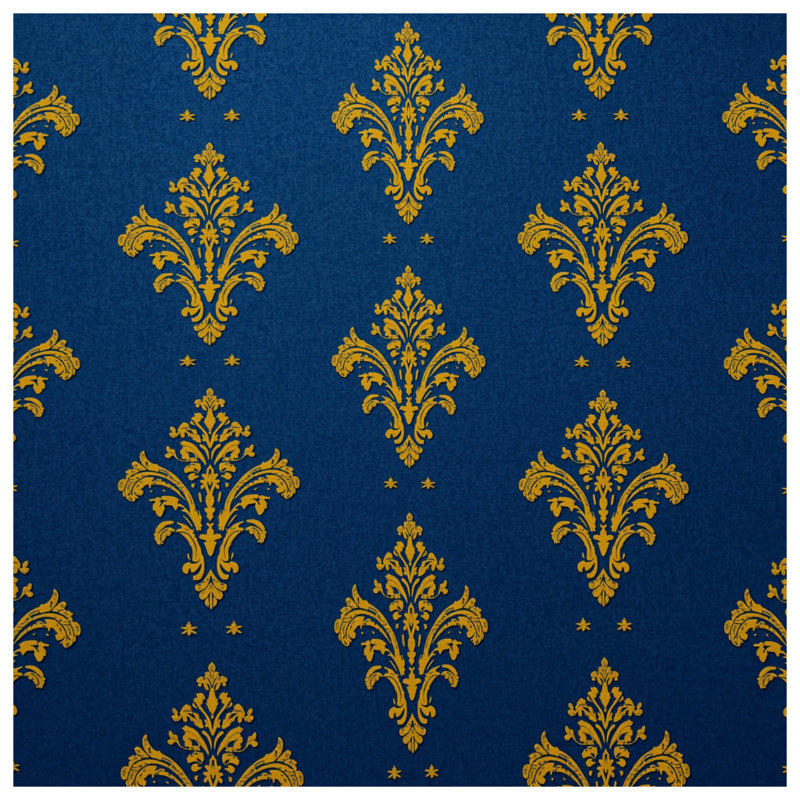 Housses de couette dorées à motif damassé, King