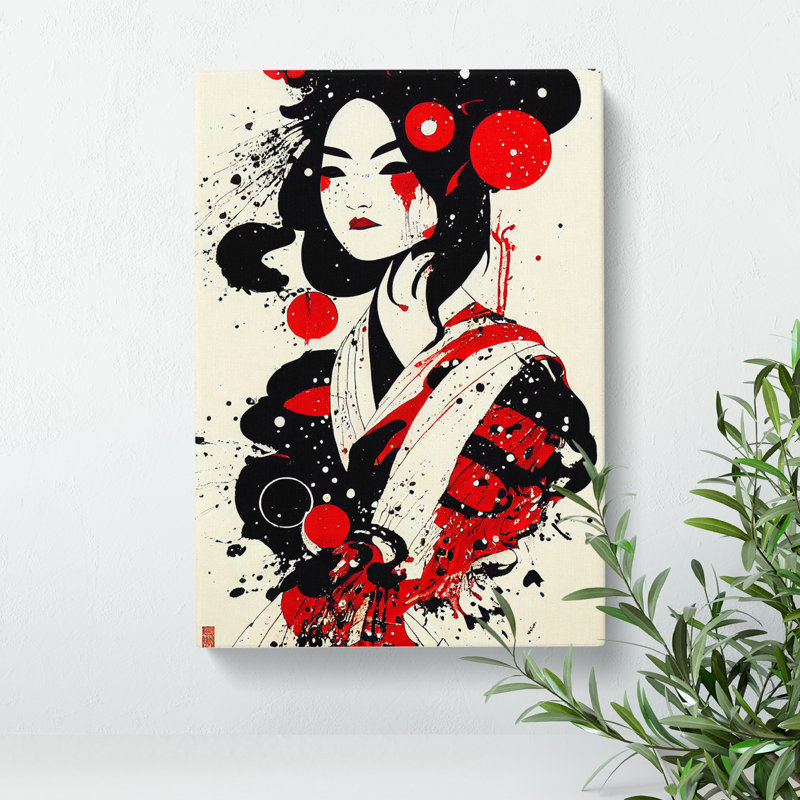 Graffiti Geisha - Wrapped Canvas, 50cm H x 35cm W x 3cm D