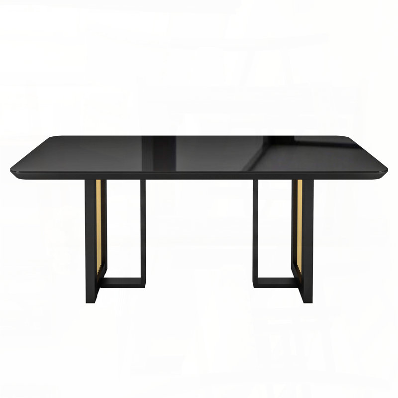 6-Seater Dining Table with Gold Accents