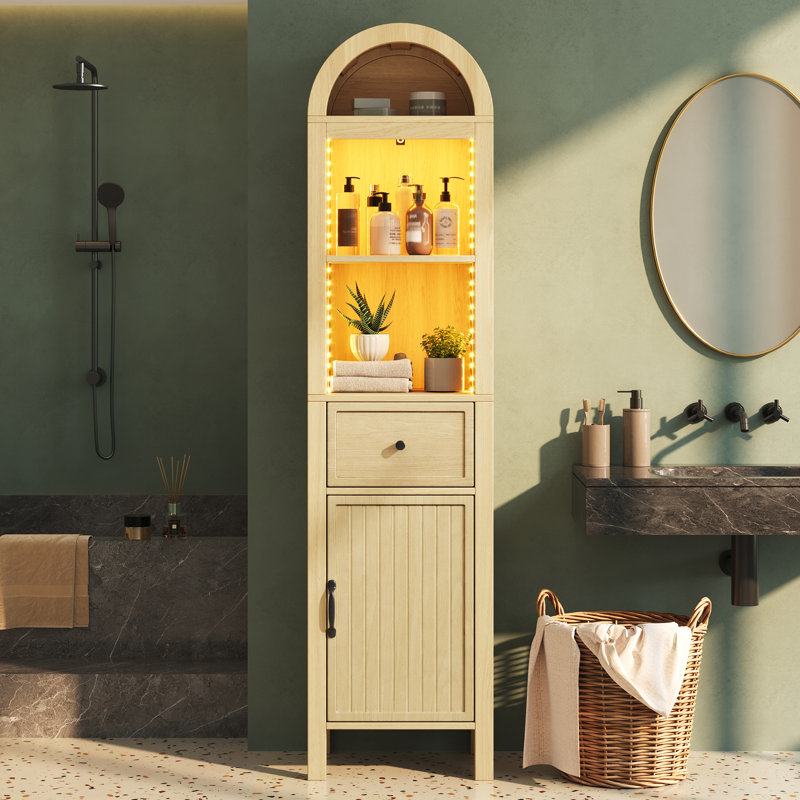 Bathroom Storage, Natural Wood