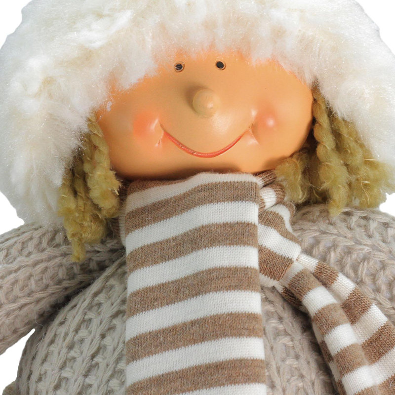 Figurine de table de Noël garçon 12 po gris et brun 12 po