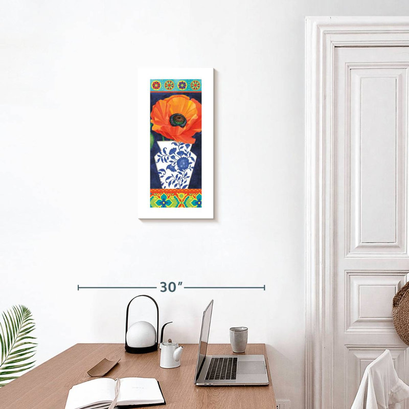 Pavot orange en fleurs, H 24 po x l 12 po