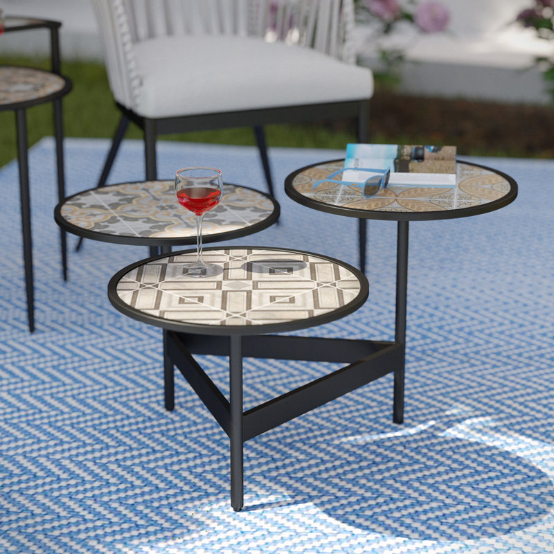 Table de cocktail d'extérieur à 3 niveaux