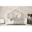 Lit plateforme simple en métal, blanc-314324578
