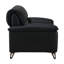 Causeuse noire en cuir fleur
