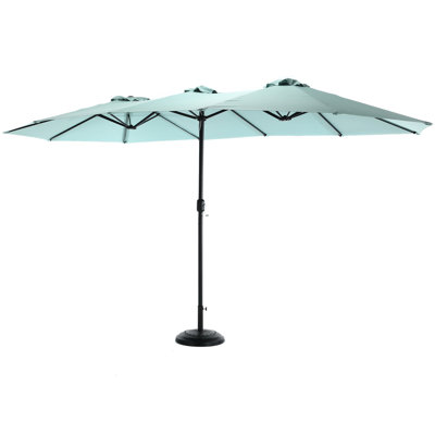 14.8 Ft Outdoor Umbrella Rectangular Large - . Double Sided . Simple To Close Crank. Fine Shading For Backyard, Poolside, Garden Place Umbrella. Big With 100% Convenient Open/close Suitable Garden,