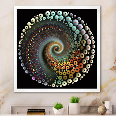 Iridiscdent pointillisme spirale rétro arc-en-ciel