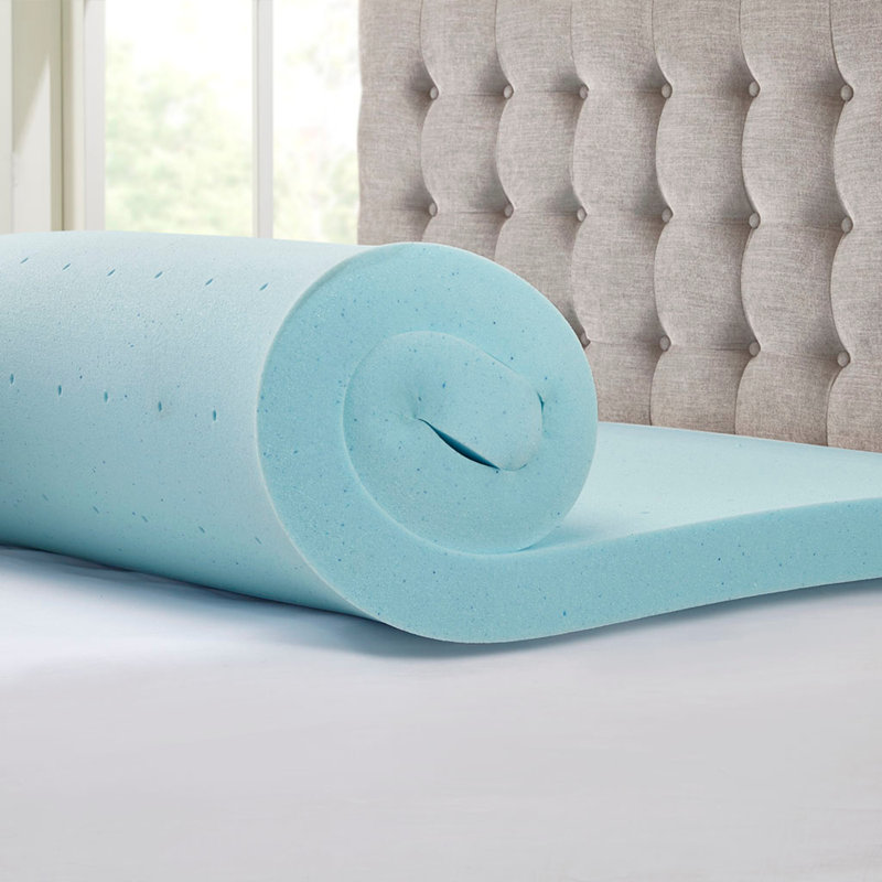 Hypoallergenic 3" Cooling Gel Memory Foam Mattress Topper with Removable Cooling Cover, Twin