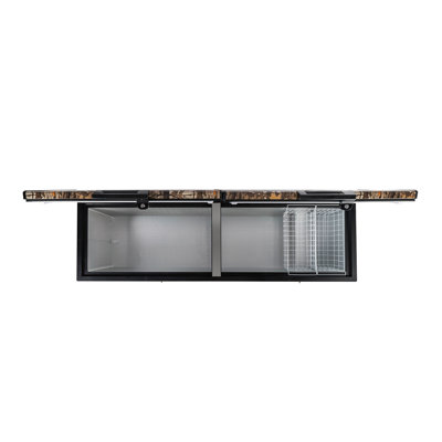 Magnavox 30 Cu. Pi. Congélateur coffre, double porte, prêt pour le garage 0 ° F-110 ° F, congélateur camouflage avec contrôle de température externe, voyant lumineux d'alimentation, dégivrage manuel et paniers amovibles
