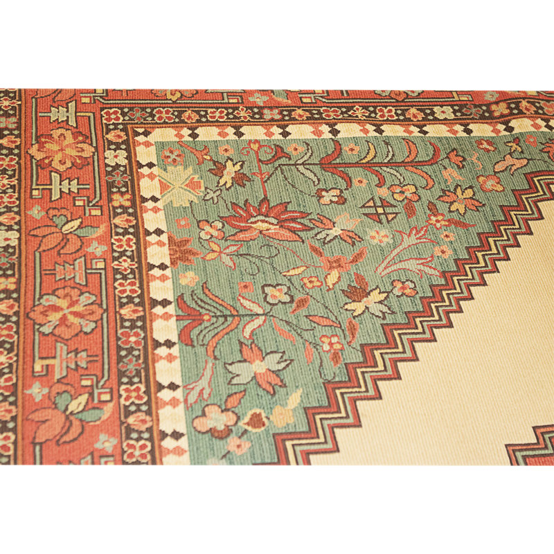 Tapis ivoire et rose noué à la main de haute qualité