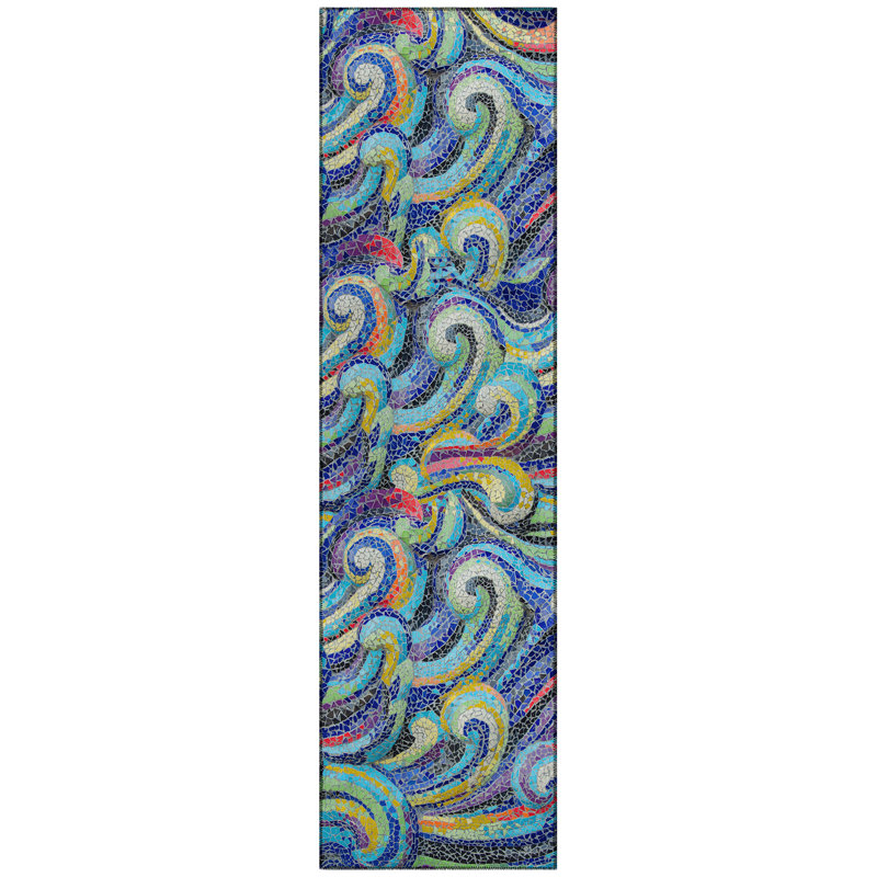 Adelheid Washable Ikat Indoor / Outdoor Rug, Runner 2'3" x 7'6"