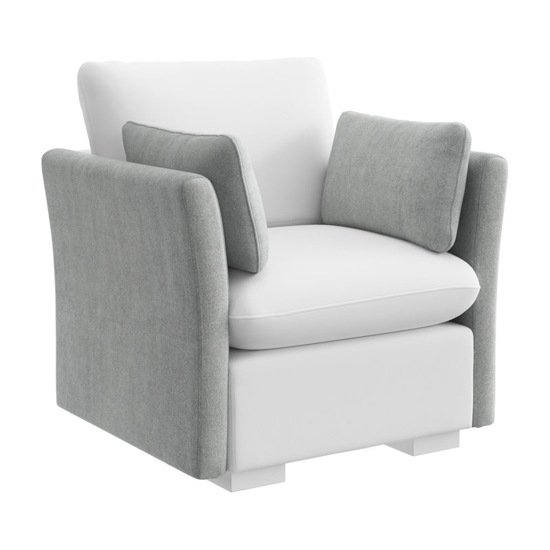 Aulander Modular Arm Set With Pillows, Living Room Furniture, Dove Gray