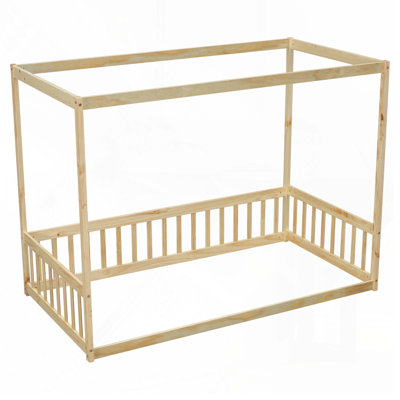 Wood Canopy Frame Floor Bed by Winston Porter