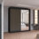 Moscow Sliding Wardrobe with Mirror Modern Bedroom Wardrobe 4 Colours 3 Sizes