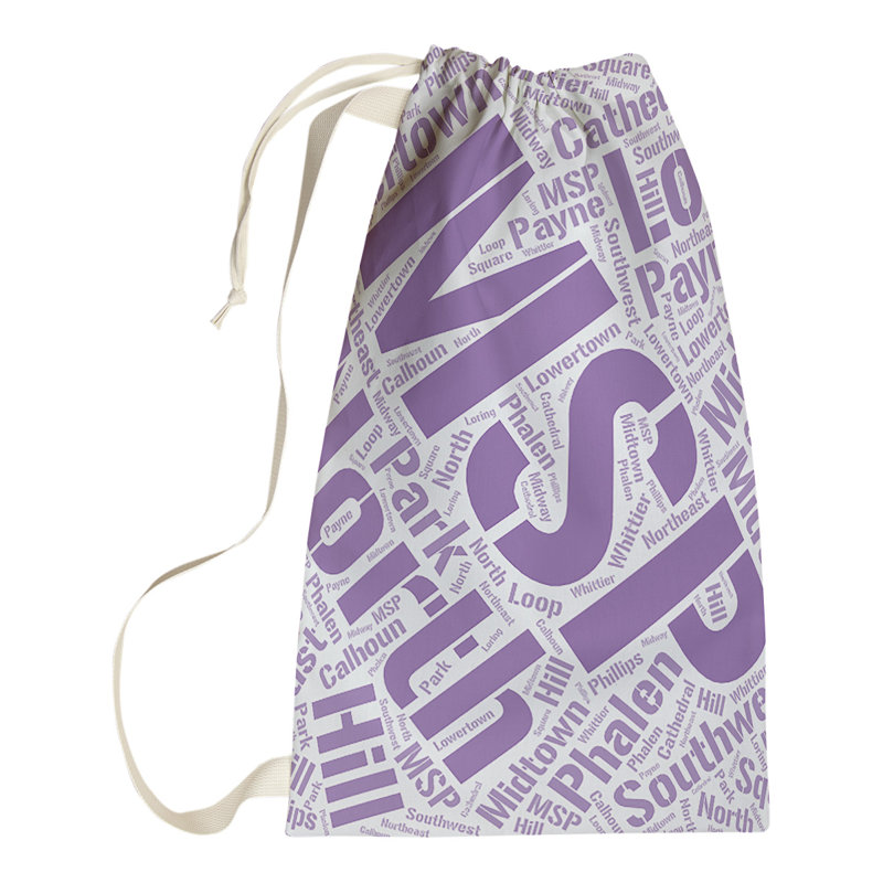 Laundry Hamper with Handles, Small (29" H x 18" W x 1.5" D), Minneapolis–Saint Paul, Purple