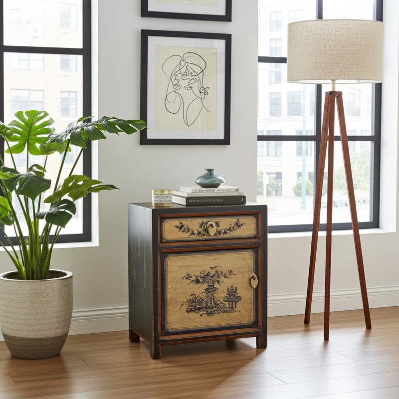 Aherne 1 Drawer Bedside Table