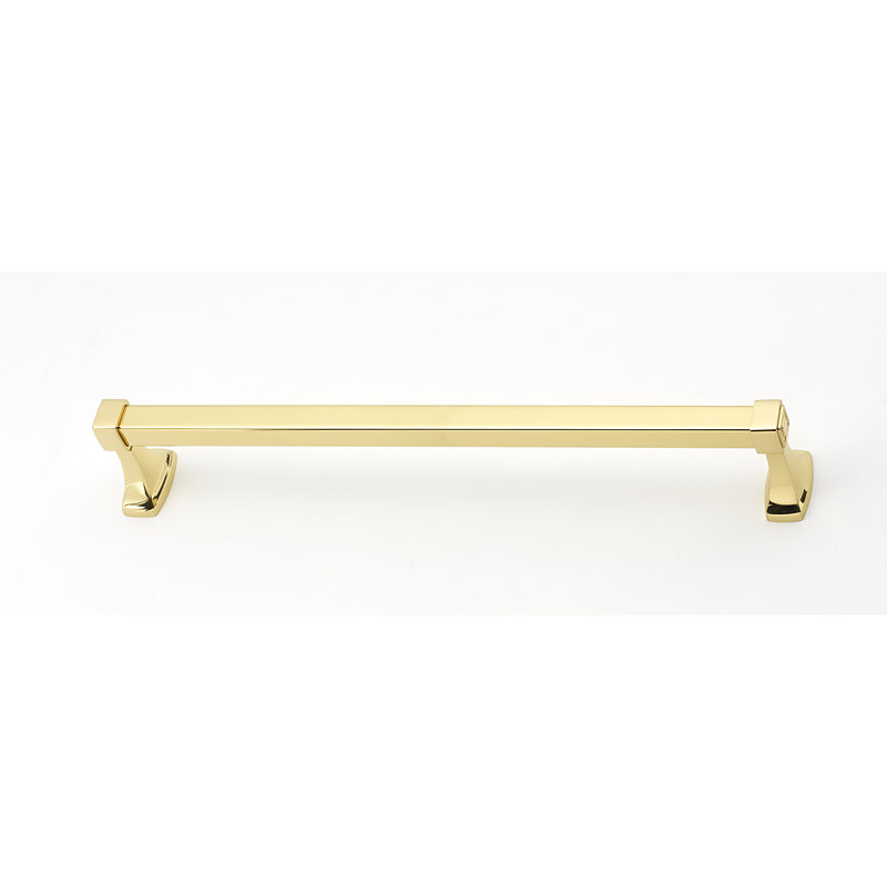 Cube 19.25" Wall Mounted Towel Bar, Polished Brass,  2" H x 19.25" L x 3.06" D