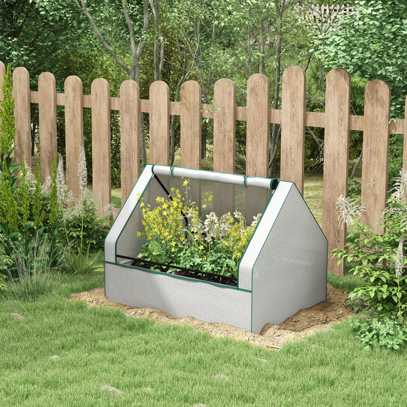 49.25" W x 37.5" D Mini Greenhouse, White/Silver