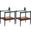 Ensemble de 2 tables de bout rectangulaires, plateau en verre trempé avec panneau de fibres à densité moyenne-24983056-24983058