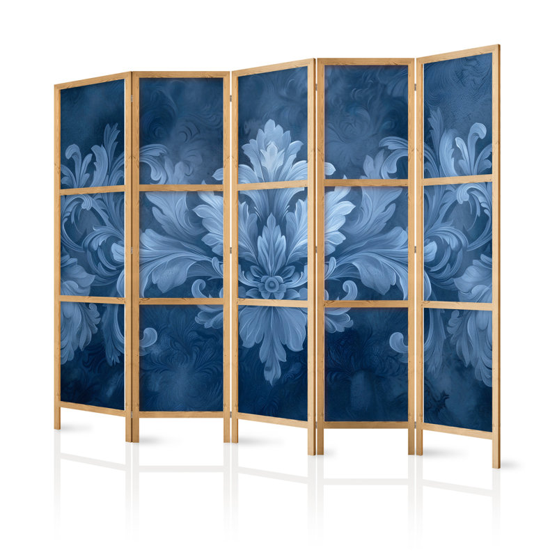 171cm H Solid Wood Folding Room Divider, 171cm H x 225cm W x 1.2cm D, 5