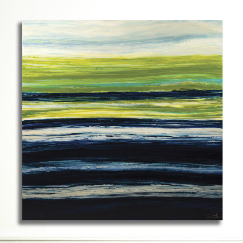 Emerald Horizon by Barbara Biolotta - Wrapped Canvas Painting, 46 cm H x 46 cm W x 4 cm D