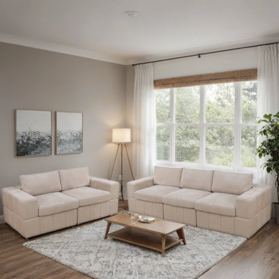 5- Picec Premium Corduroy Reversible Modular Living Room Sofa Set by Latitude Run