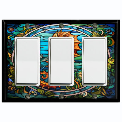 Nature Themed 3 - Gang Toggle Light Switch Standard Wall Plate