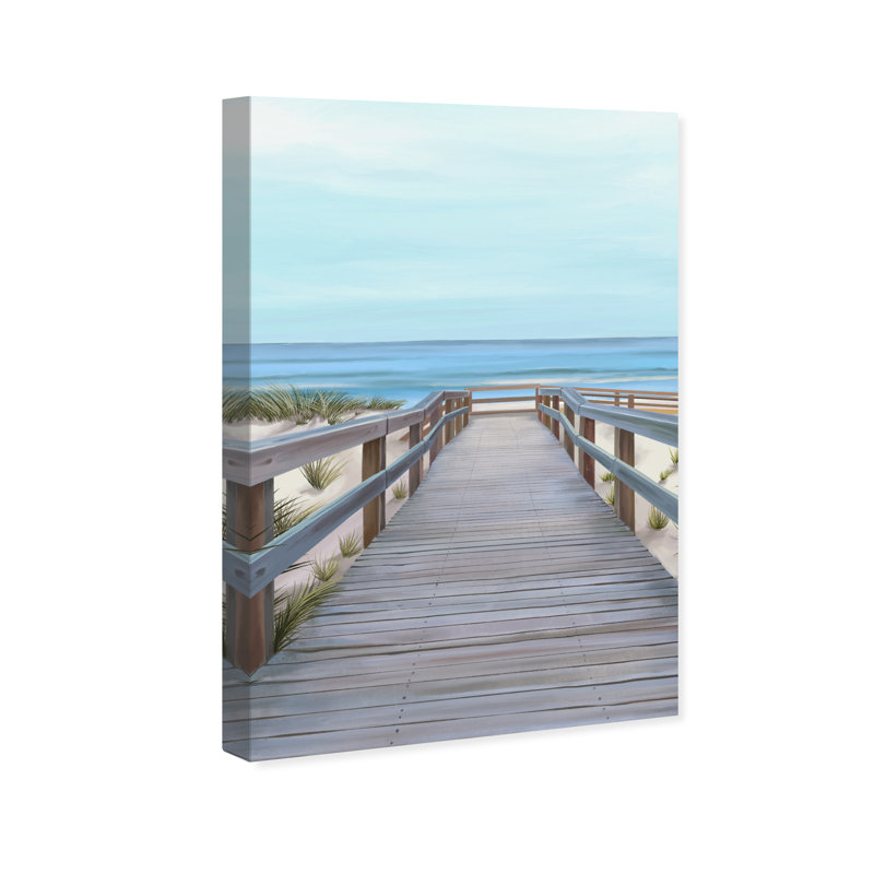 Plage avec vue - reproduction sur toile, Toile tendue, H 24 po x l 16 po