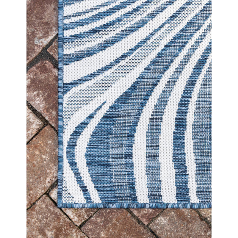 Gabija Abstract Navy Blue Area Rug, Rectangle 8' x 11'4"