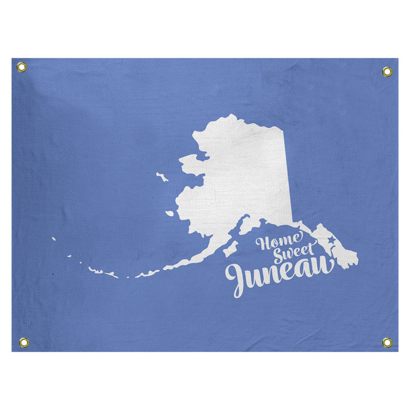Tapisserie murale alaska juneau, H 26 po x l 36 po, Bleu