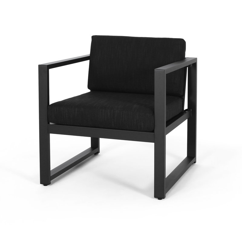 Fashion Outdoor Club Furniture - Aluminum Frame, Dark Gray Water- Pad, 25.33"h X 28.01"d 26.82"w Chair Cushion On Structure,