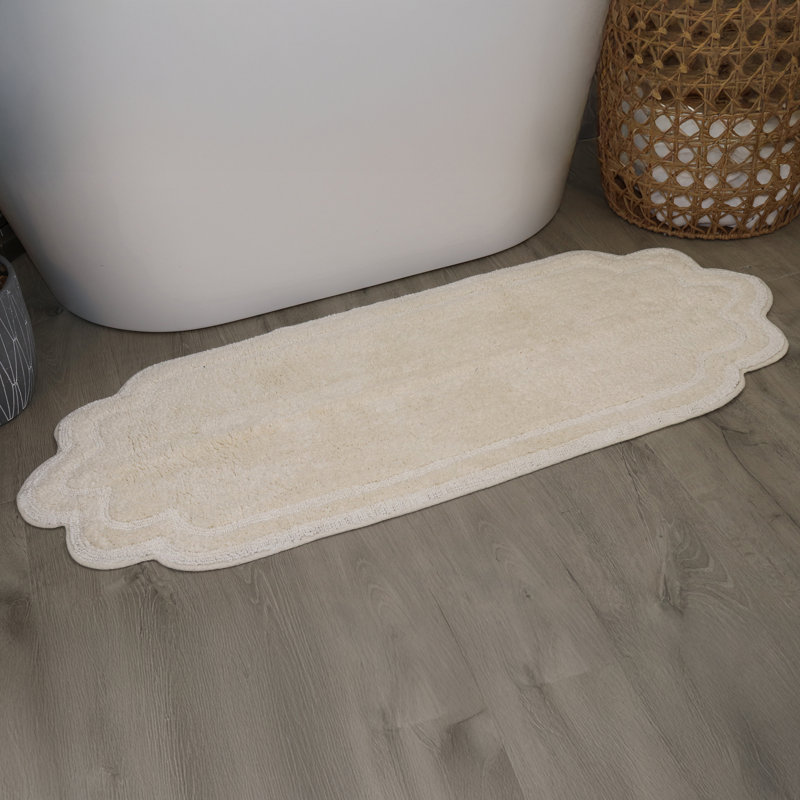 Tapis pour salle de bain Dobrinka, Ivoire ivoire, 21 po x 54 po (rectangle)