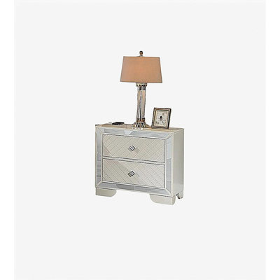 Traditional retro walnut wood 1-piece bedside table bedroom furniture cherry wood veneer 2-drawer suspended drawer