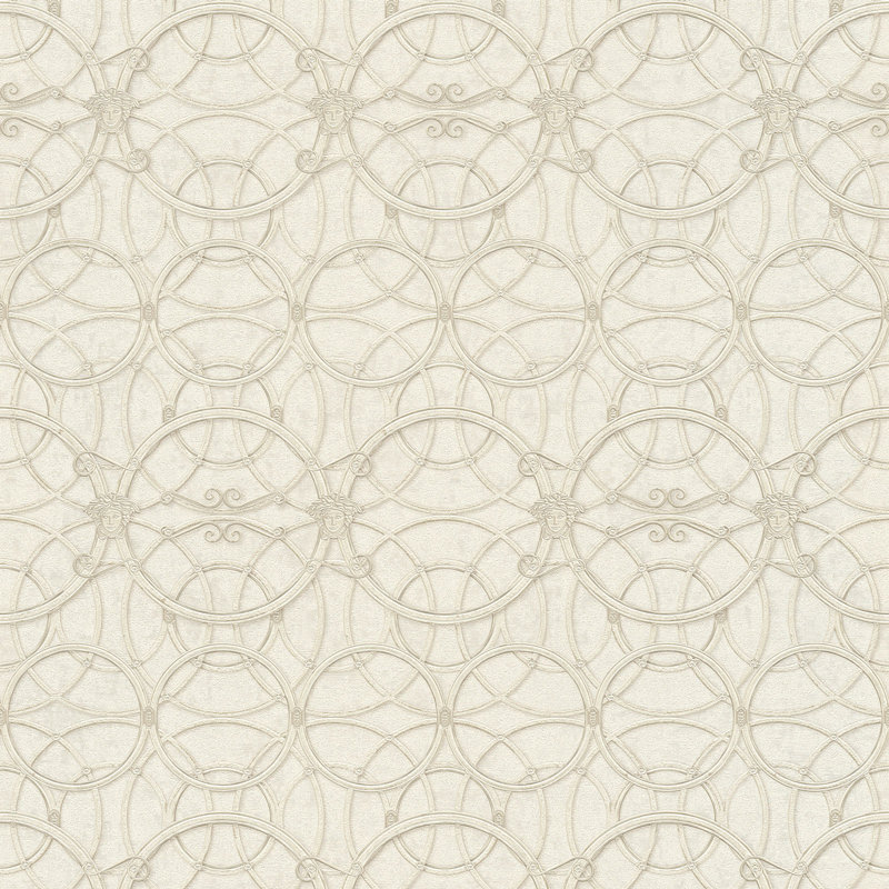 Oneybrook 10.05m x 70cm Matte Wallpaper Roll, Cream/Silver/White